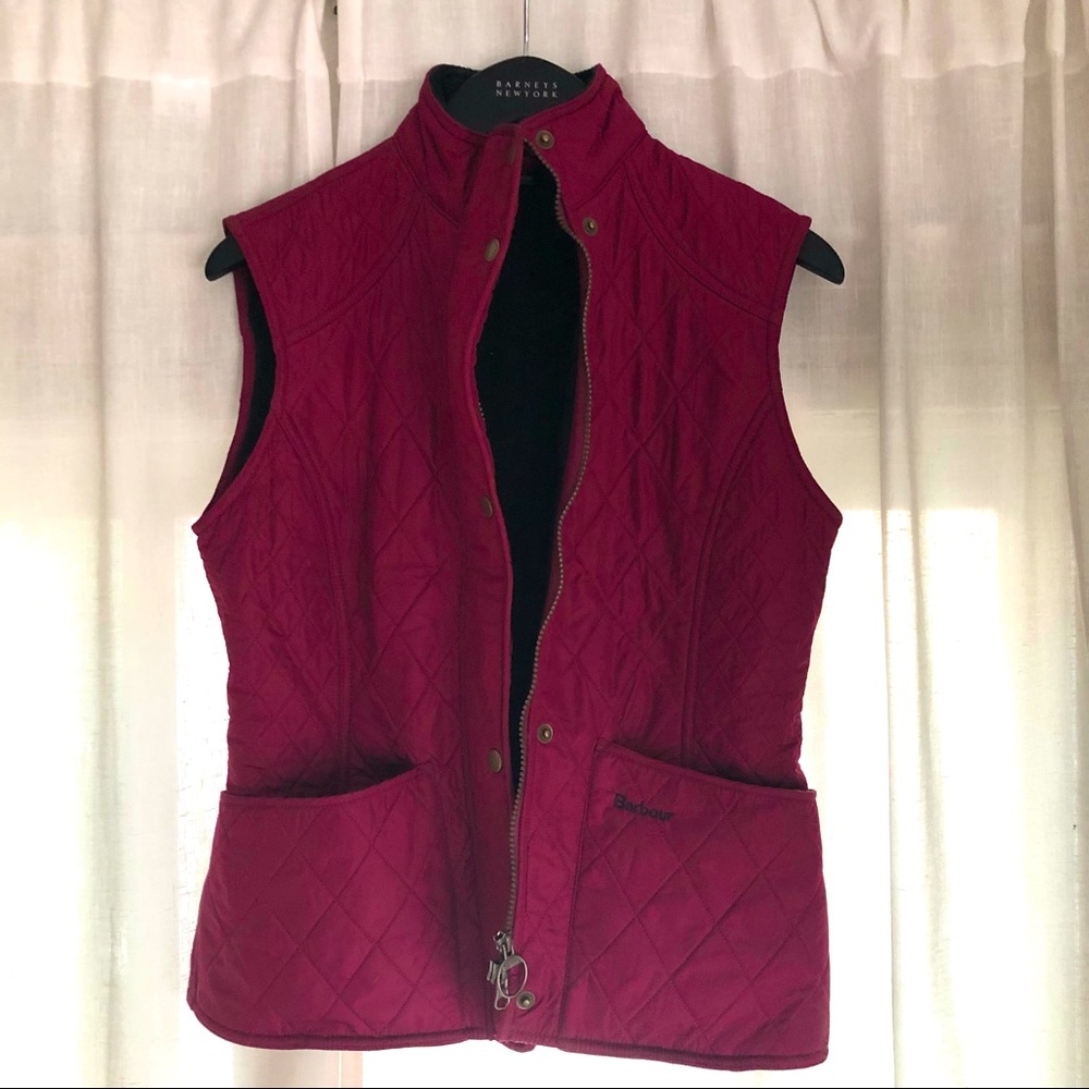 Barbour Berry/Wine Quilted Vest, Size 6